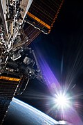 ISS-63 Sun beams on Chris Cassidy spacewalk 2.jpg