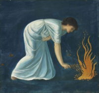 Burne Jones Hero Lights a fire